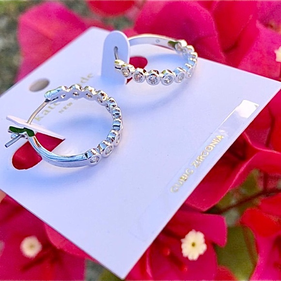 kate spade Jewelry - NWT Kate Spade Silver Full Circle Crystal Earrings